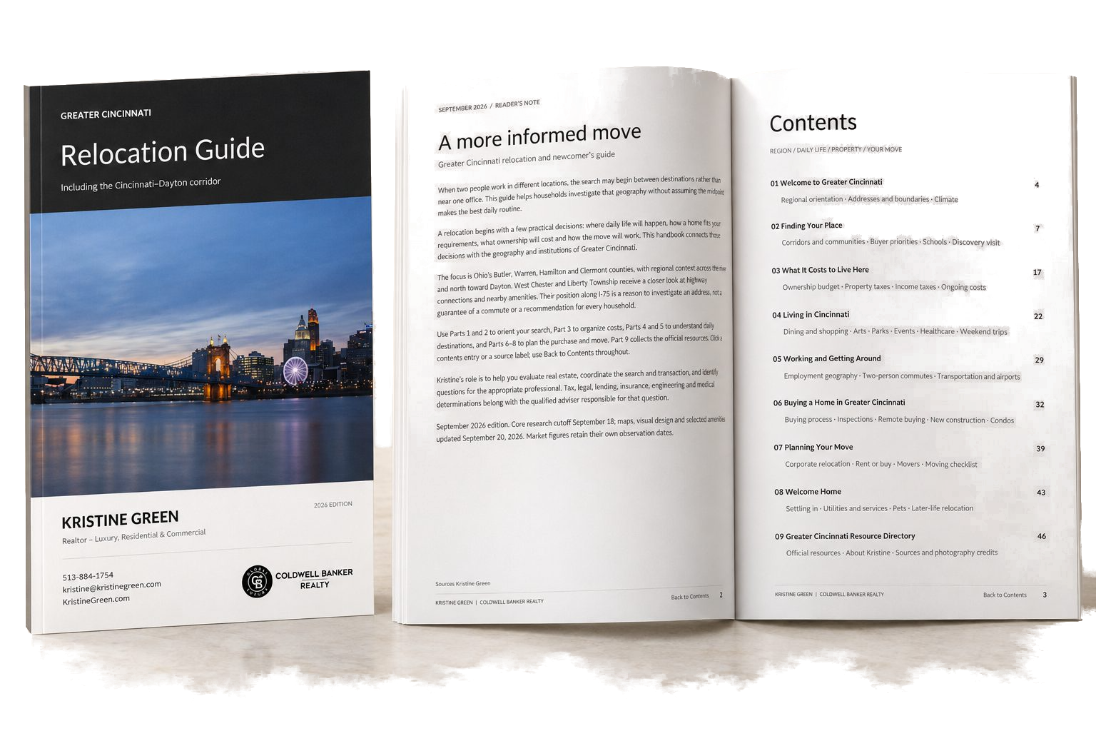 Inside pages of the Greater Cincinnati Relocation Guide